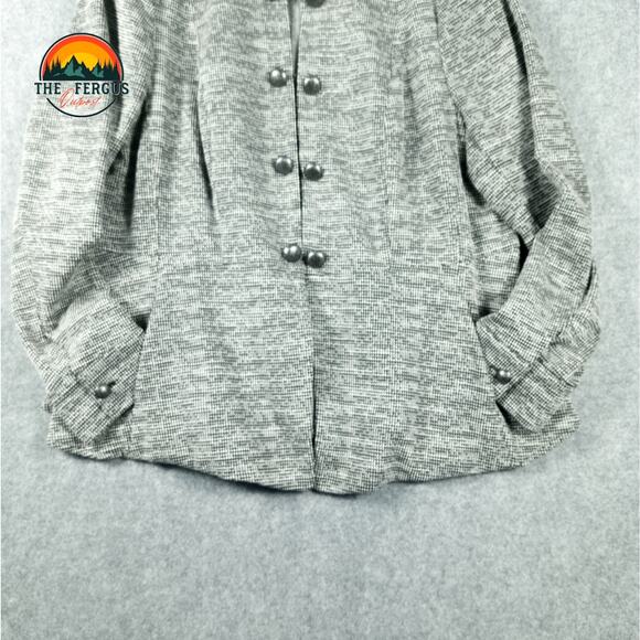 Lane Bryant Captain Jacket Gray Cotton Blend Button Front Women's Plus Size 16 - Picture 9 of 15